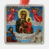 Schwarzes Madonna-Mosaik Ornament Aus Metall (Vorne)