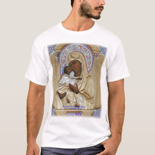 Schwarzes Madonna und Emmanuel T-Shirt