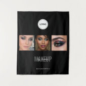 Schwarzes Make-up-Studio-Foto-Collage-Messestand Wandteppich (Vorderseite)