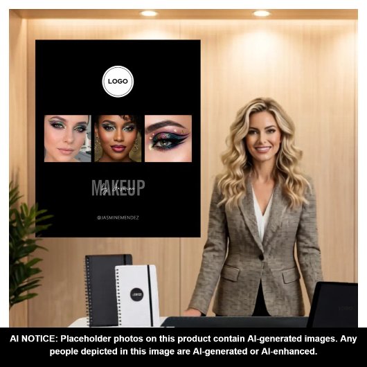 Schwarzes Make-up-Studio-Foto-Collage-Messeveranst Wandteppich