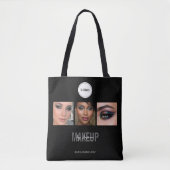 Schwarzes Makeup-Studio-Foto-Collage-Logo elegant Tasche (Vorderseite)