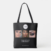 Schwarzes Makeup-Studio-Foto-Collage-Logo elegant Tasche (Rückseite)