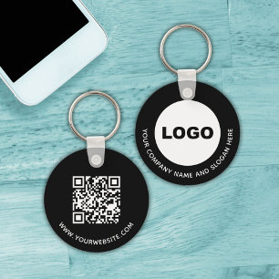 Schwarzes Makler-Logo QR-Code Promotional Schlüsselanhänger
