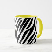 Schwarzes Malmuster Modernes Kunstdesign Tasse (VorderseiteRechts)