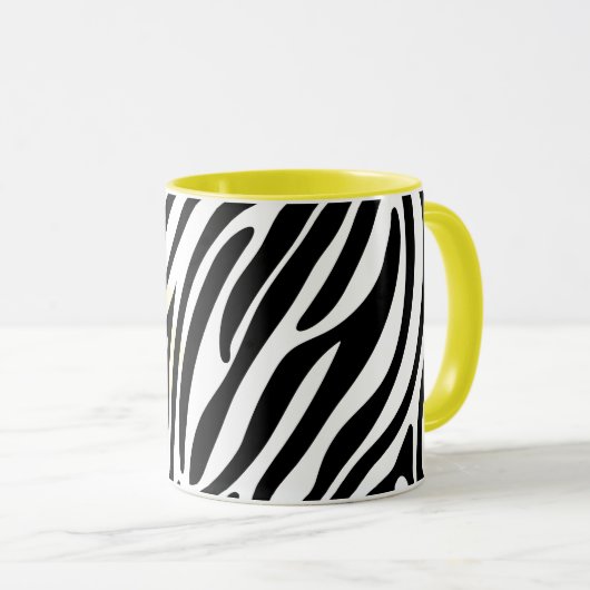 Schwarzes Malmuster Modernes Kunstdesign Tasse (VorderseiteRechts)