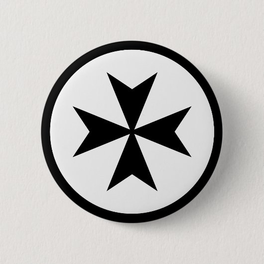 Schwarzes Malteserkreuz Button (Vorderseite)