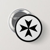 Schwarzes Malteserkreuz Button (Vorne & Hinten)