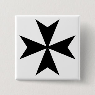 Schwarzes Malteserkreuz Button