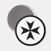 Schwarzes Malteserkreuz Magnet (Vorderseite/Rückseite)