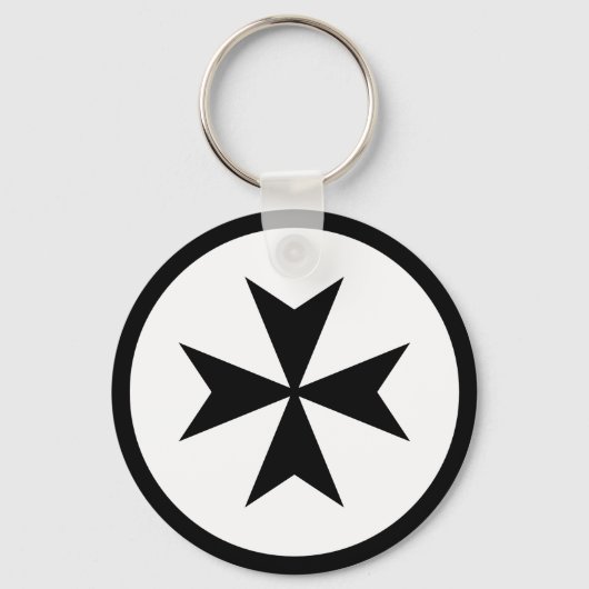Schwarzes Malteserkreuz Schlüsselanhänger (Vorderseite)