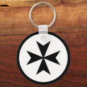 Schwarzes Malteserkreuz Schlüsselanhänger (Vorderseite)