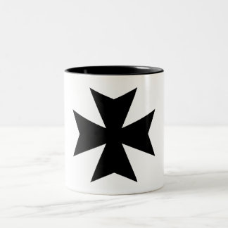 Schwarzes Malteserkreuz Zweifarbige Tasse