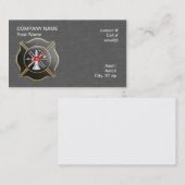Schwarzes maltesisches feuerbekämpfendes Kreuz Visitenkarte (Vorne/Hinten)