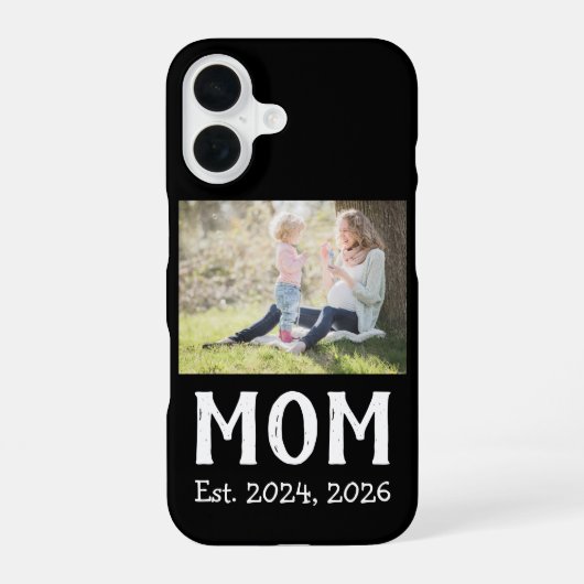 Schwarzes Mama-Etabliert-Skript iPhone 16 Hülle (Rückseite)