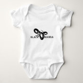 Schwarzes Mamba Baby Strampler (Vorderseite)
