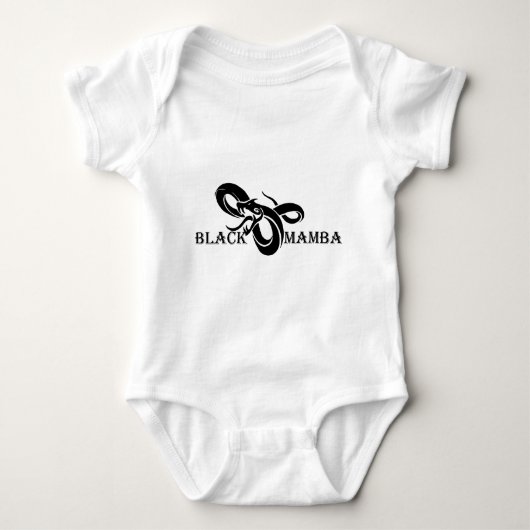 Schwarzes Mamba Baby Strampler (Vorderseite)