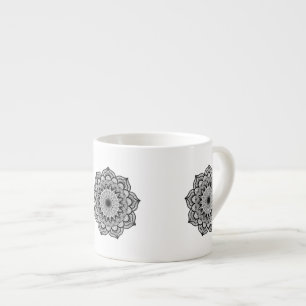 Schwarzes Mandala auf weißem Hintergrund Espressotasse