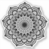 Schwarzes Mandala Aufkleber (Vorderseite)
