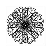 Schwarzes Mandala-Emblem-Herzen Gummistempel (Prägung)