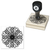 Schwarzes Mandala-Emblem-Herzen Gummistempel (Stempel)