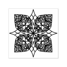 Schwarzes Mandala-Emblem Kleeblatt