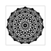 Schwarzes Mandala-Emblem rund Gummistempel (Prägung)