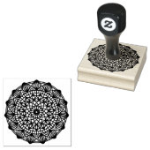 Schwarzes Mandala-Emblem rund Gummistempel (Stempel)