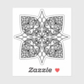 Schwarzes Mandala-Emblem Shamrock Aufkleber (Blatt)