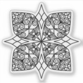 Schwarzes Mandala-Emblem Shamrock Aufkleber (Vorderseite)