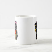 Schwarzes Maneki Neko Kaffeetasse (Mittel)