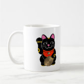 Schwarzes Maneki Neko Kaffeetasse (Links)