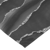 SCHWARZES MARBLE AGATE SILVER GLITZER GLAM KURZER TISCHLÄUFER (Ecke)