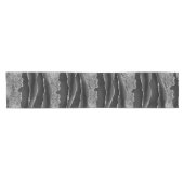 SCHWARZES MARBLE AGATE SILVER GLITZER GLAM KURZER TISCHLÄUFER (Horizontal)