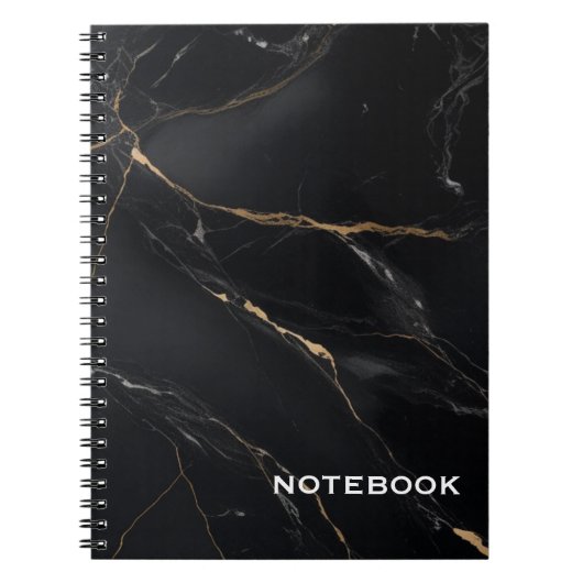 SCHWARZES MARBLE NOTEBOOK NOTIZBLOCK (Vorderseite)