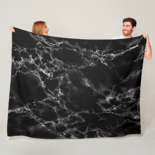 Schwarzes Marmor Fleece Blanket Modernes Design
