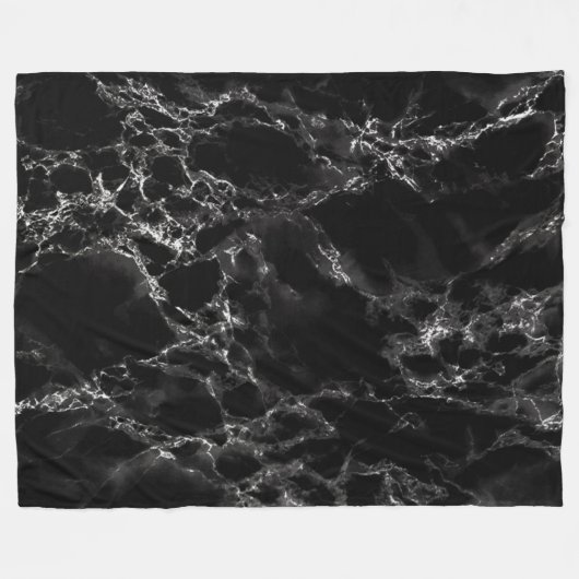 Schwarzes Marmor Fleece Blanket Modernes Design (Vorderseite (Horizontal))