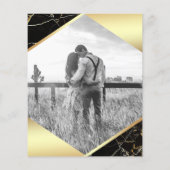 Schwarzes Marmor Foto Einladung Hochzeitsfeiern (Rückseite)