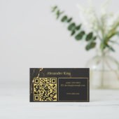 Schwarzes Marmor-Gold-Design Visitenkarte (Stehend Vorderseite)