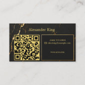 Schwarzes Marmor-Gold-Design Visitenkarte (Vorderseite)