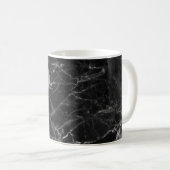Schwarzes Marmor Initialen Monogramm Kaffeetasse (VorderseiteRechts)