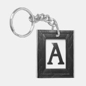 🖤 Schwarzes Marmor-Letter A Initial Design 🖤 Schlüsselanhänger (Vorderseite links)