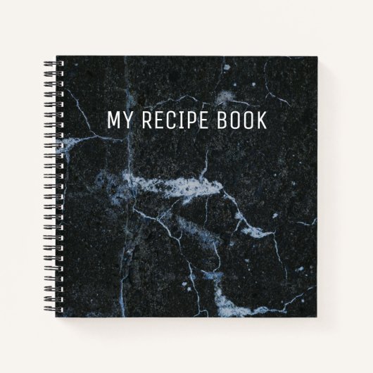 Schwarzes Marmor Muster Rezept Buch (Vorderseite)