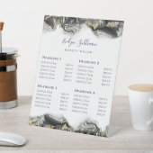 Schwarzes Marmordesign Preisliste Pedestzeichen Sockelschild (In SItu)