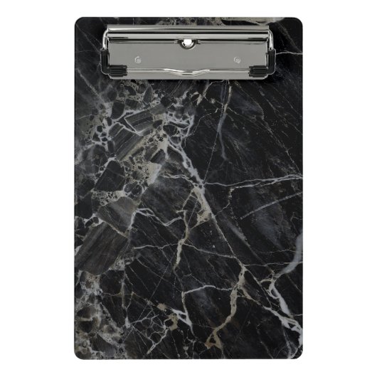 Schwarzes Marmorminiklemmbrett Mini Klemmbrett (Vorderseite)