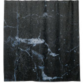 Schwarzes Marmormuster Duschvorhang (Vorderseite)