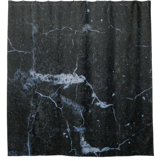 Schwarzes Marmormuster Duschvorhang (Vorderseite)