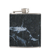 Schwarzes Marmormuster Flachmann (Vorderseite)