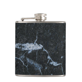 Schwarzes Marmormuster Flachmann