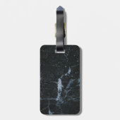 Schwarzes Marmormuster Gepäckanhänger (Rückseite vertikal)