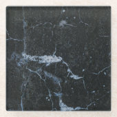 Schwarzes Marmormuster Glasuntersetzer (Vorderseite)